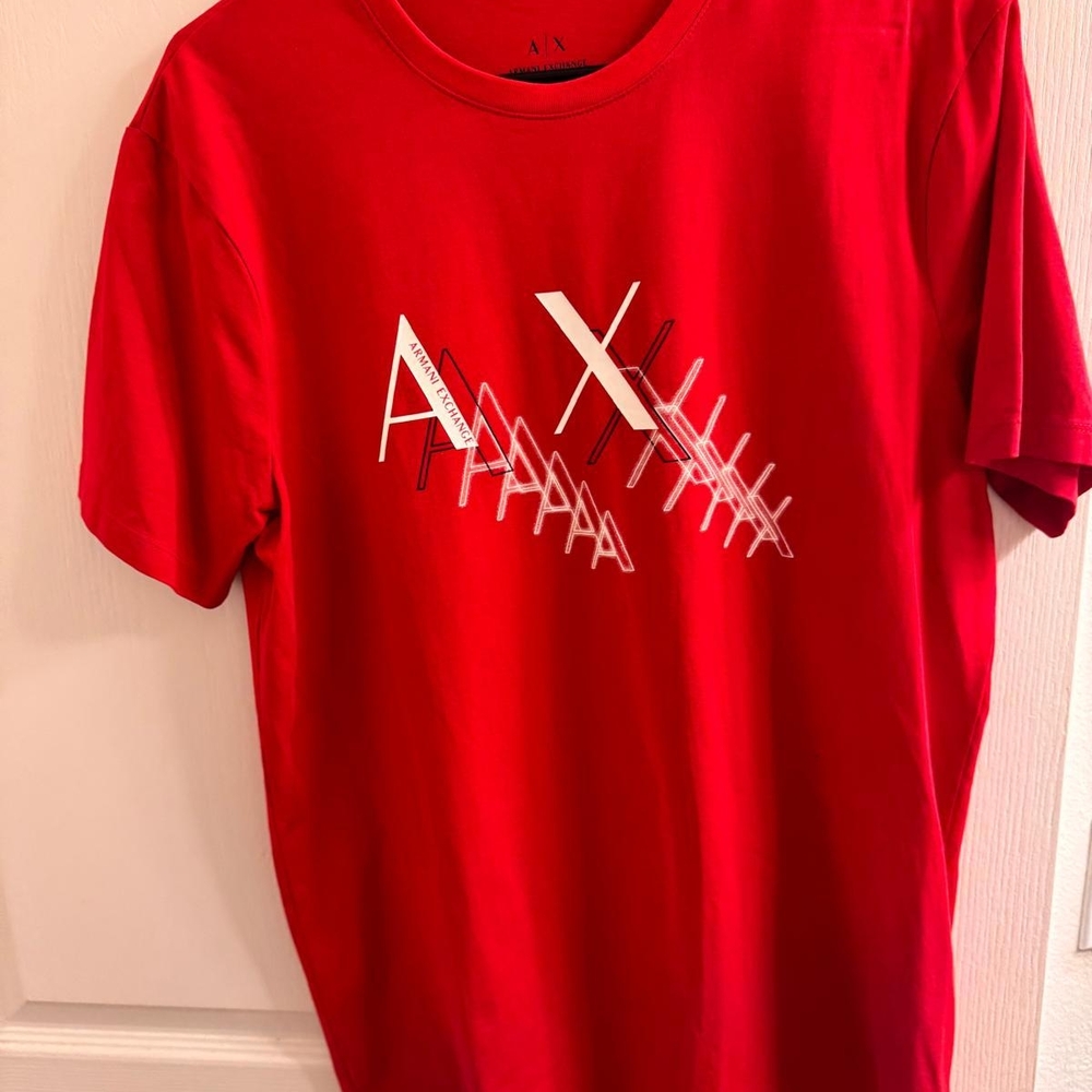 Armani Exchange Red Graphic Tee